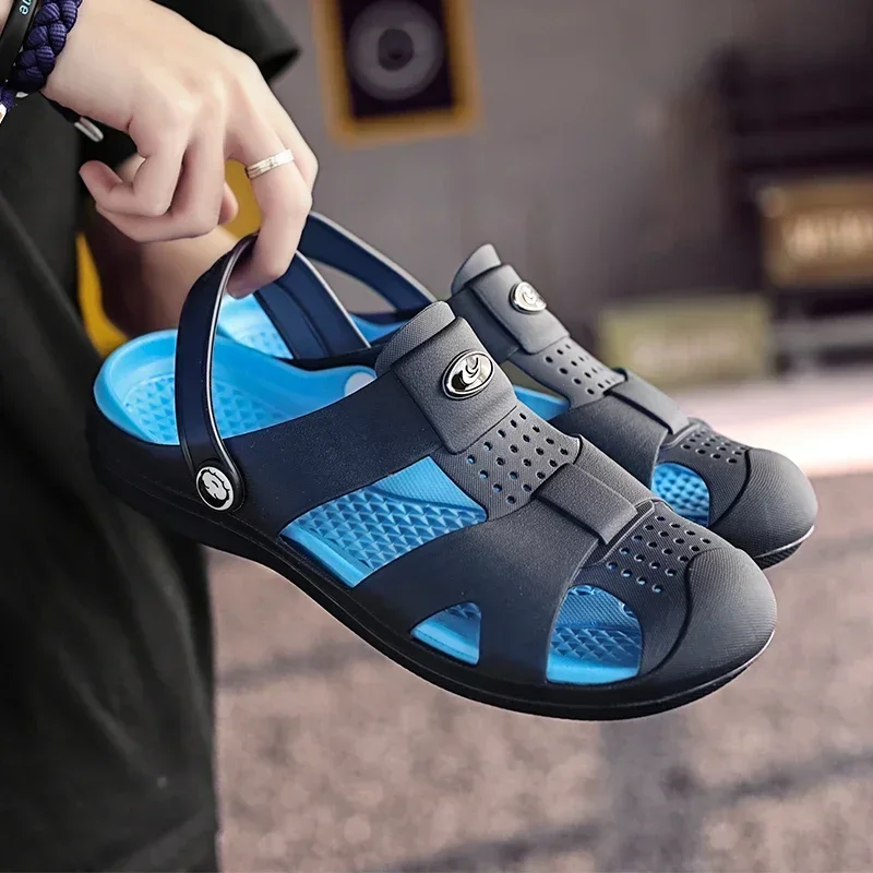 Men's Light Flat Slippers for Home High Quality Comfort Rubber Sandals Large Size Slippers for Pool Crocseo Gift Size 45