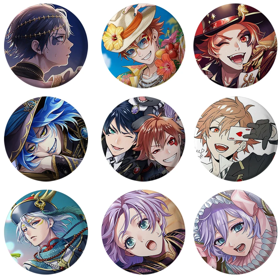 

58mm Pop Game Twist Wonderland Button Pin Creative Cute Anime Character Art Badge for Backpack Decor Fans Collection Gift