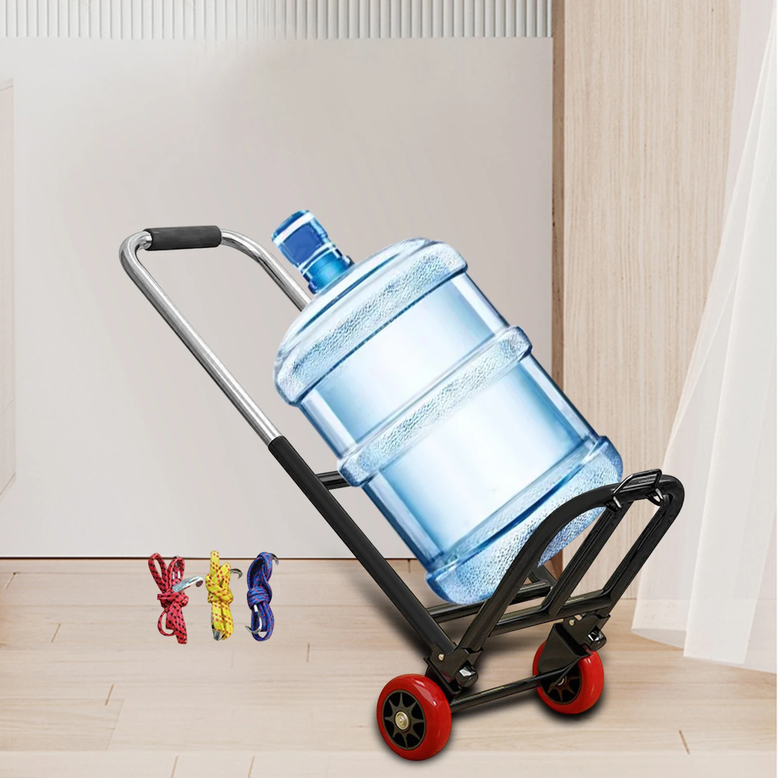 Hand-pulled Cart Folding Portable Luggage Shopping Grocery Shopping Heavy-duty Small Trolley for Home Trailer Household