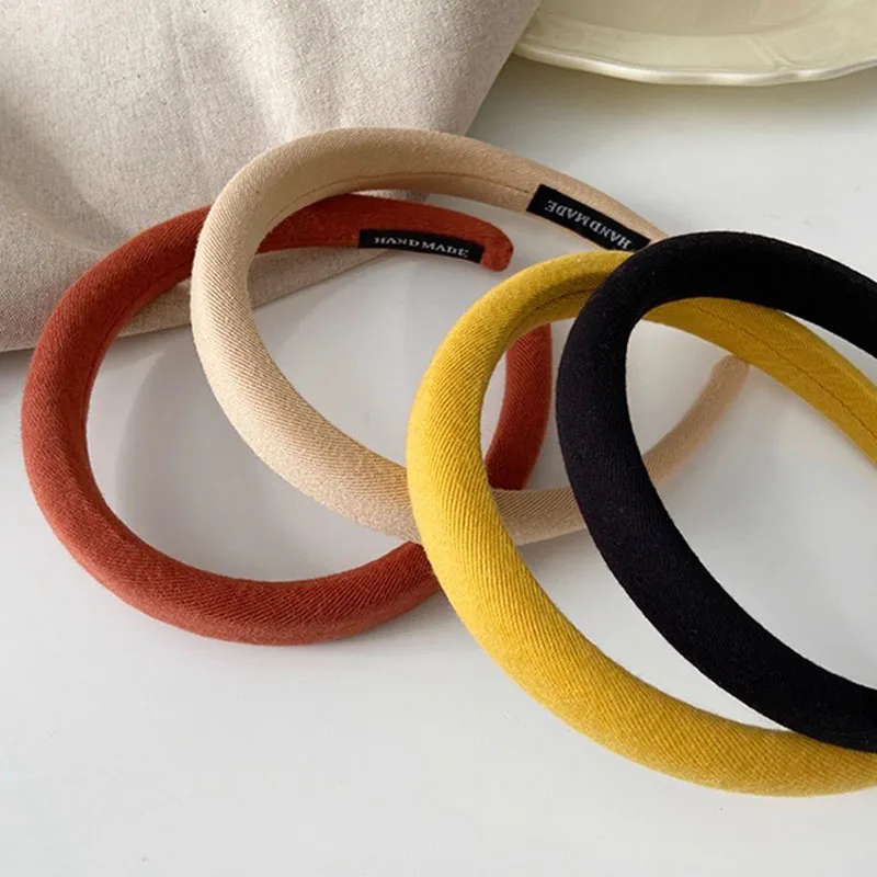 Koreanisches buntes Schwamm-Leinen-Haarband für Frauen und Mädchen, süßes Haarschmuck-Stirnband, Haarreifen, Haarband, modische Haar-Accessoires – Detail 7