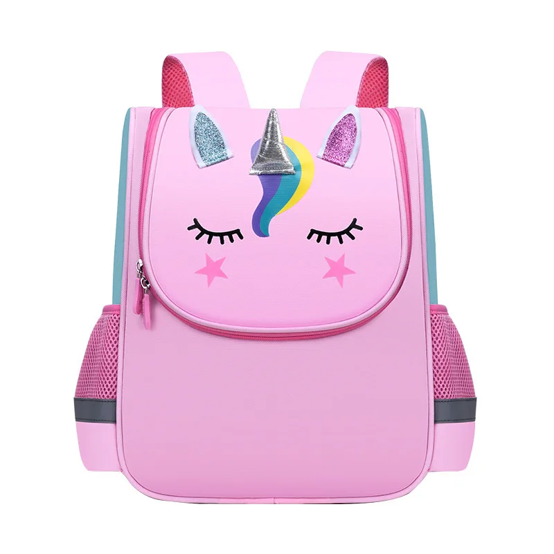 

New Girls Boys Schoolbags Cartoon Cute Unicorn Tiger Children Large Capacity School Backpacks In Kindergarten Reflective Stripe