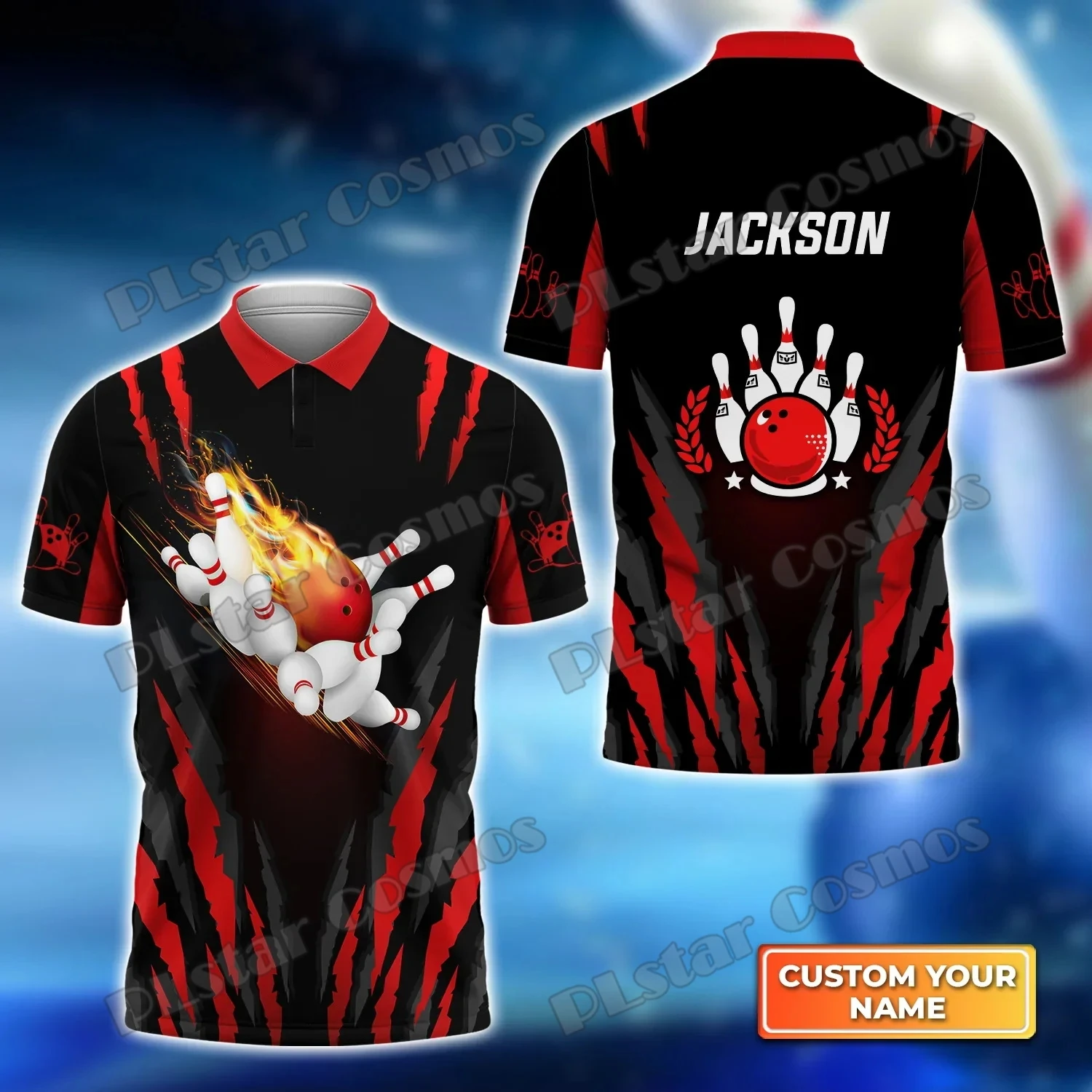 Bowling Sport Team personal isierte Name 3d gedruckt Herren Polos hirt Sommer Straße Kurzarm Shirt Geschenk für Bowling Liebhaber wk37 – Detail 28