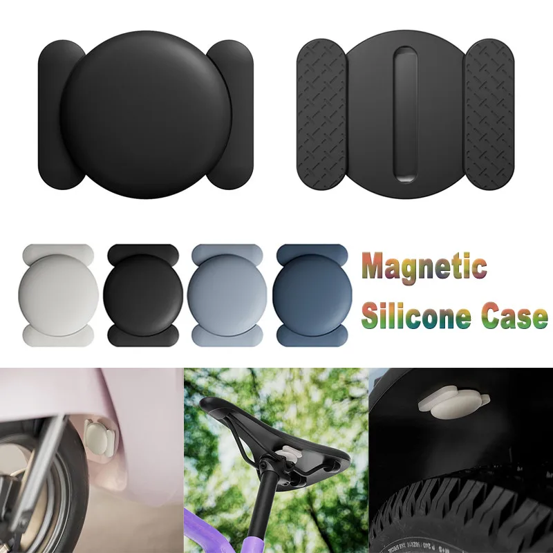 Strong Magnetic Silicone Protective Case for Apple Airtag Hidden GPS Tracker Waterproof Holder for Air Tag Bike Motorcycle Cover