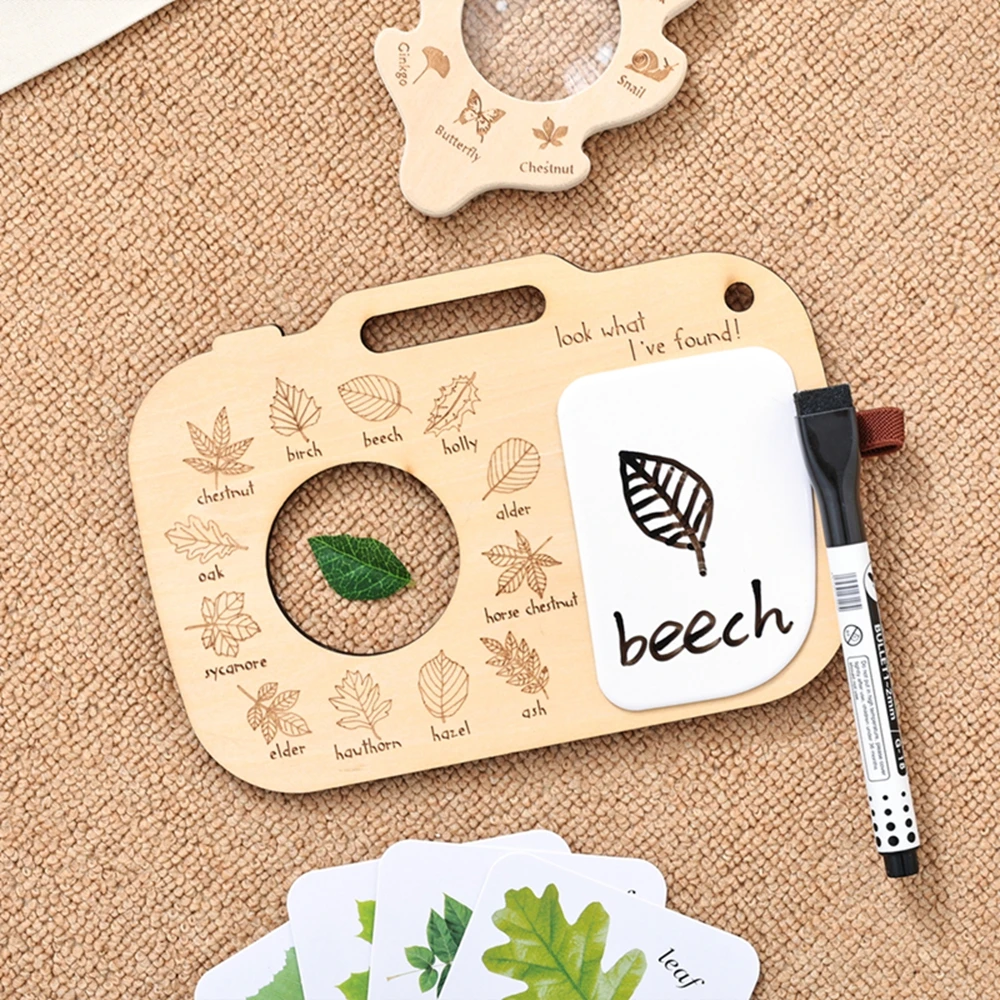 Kinder Outdoor Exploration Spielzeug Set Lupe Holz Aufnahme Board Pflanze & Insekten Biologie Karten Lernspielzeug Baby Geschenk – Detail 22