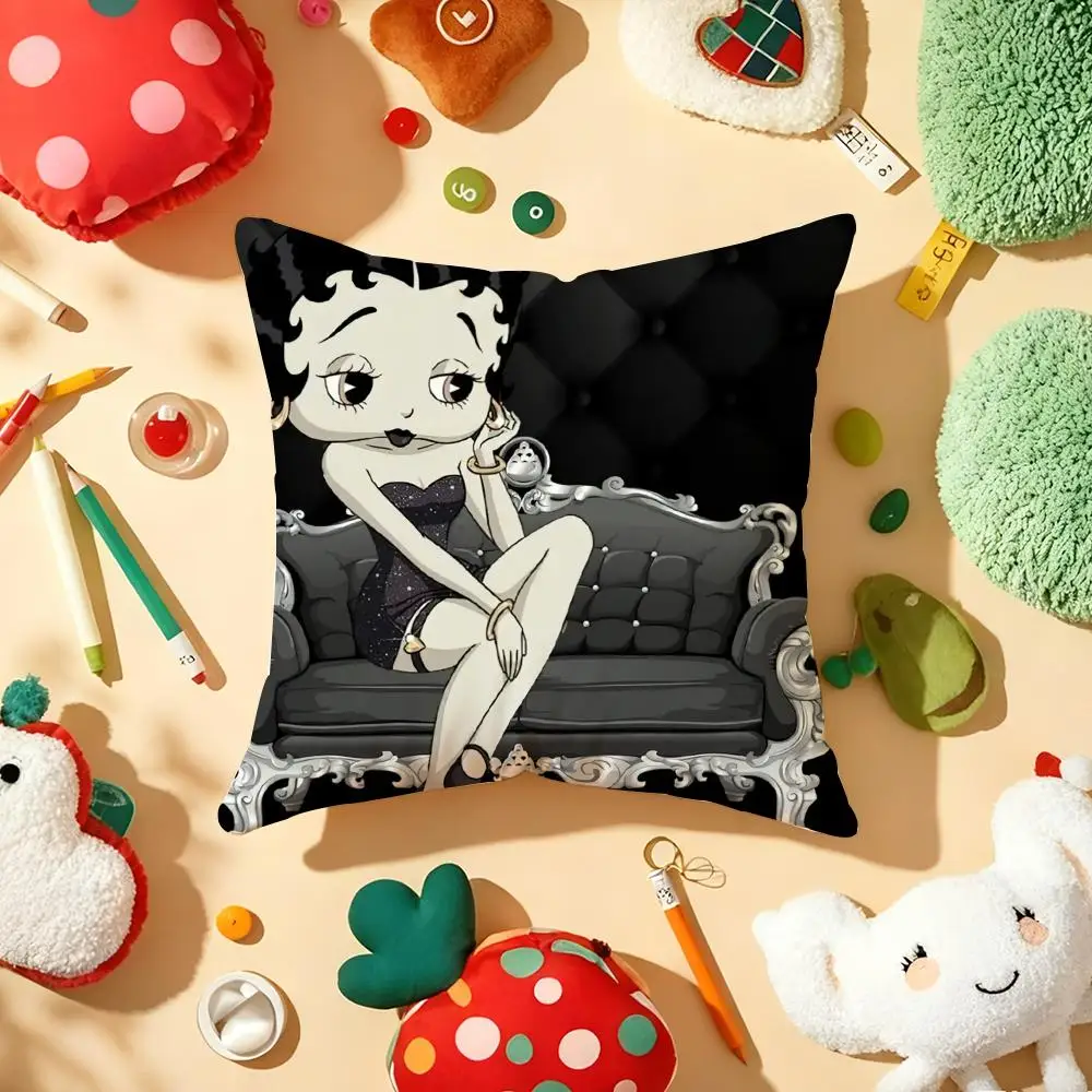 B-BeTTyS-CuTe-B-BoopS Kissenbezug, Plüschstoff, weich, doppelseitig bedruckt, Sofa, warm, Winter, Zuhause, Geschenk, Kissenbezug – Detail 24
