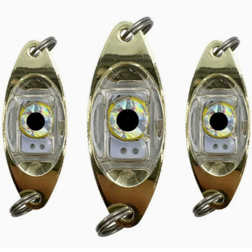 Led Underwater Fishing Lures Light Electronic Luminous Metal Spoons Flasher Fishing Bait Lure Bait Freshwater Sea Lures - 2