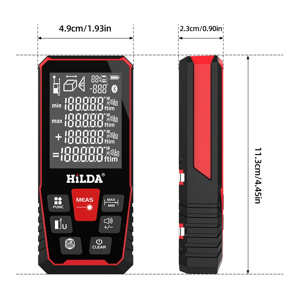 HILDA 100/120M Laser Rangefinder Distance Meter Finder Building Measure Ruler Laser Tape Range Device Rulerfinder Build Measure images - 6