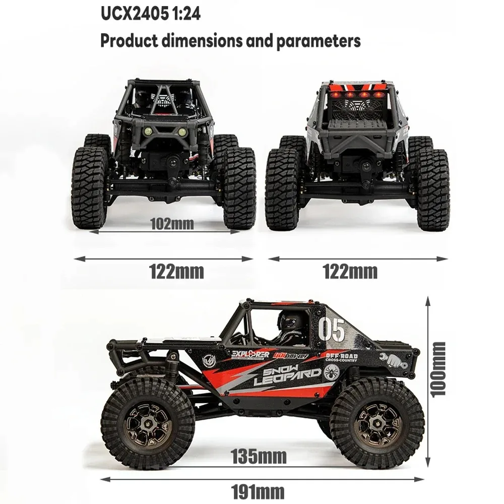 Voiture RC 1:24 4WD Tout-Terrain 2.4G Moteur Brushless - Yellow Pro