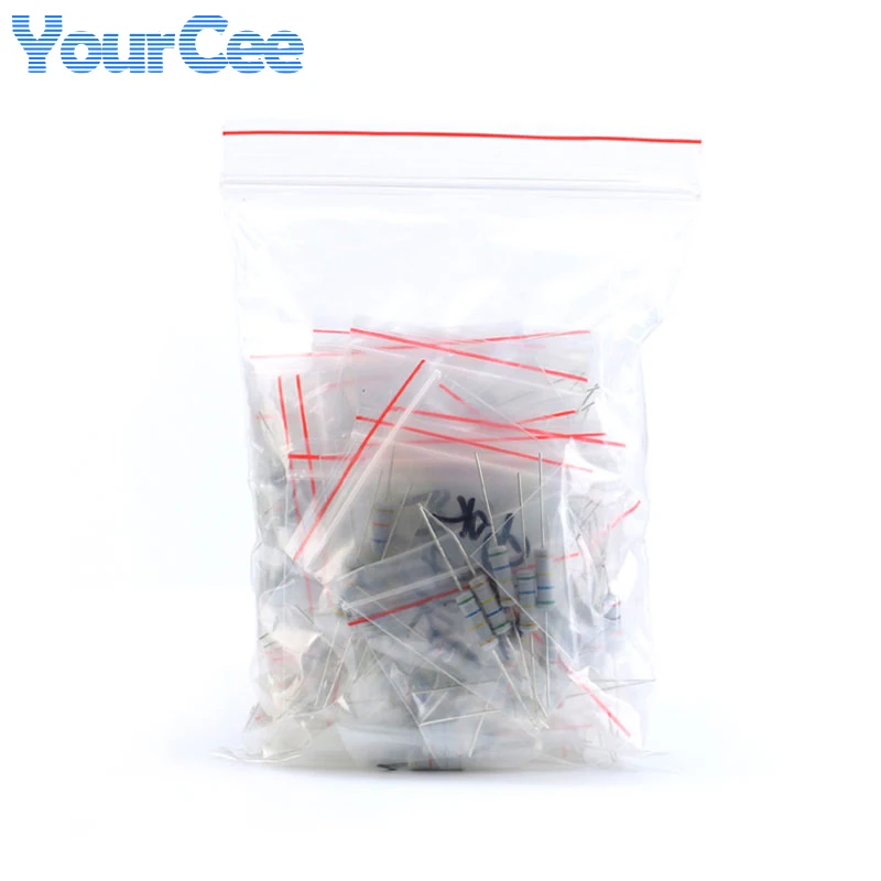 Carbon Film Resistor 75-300pcs Carbon Film Resistor 2W 0.1R-750R 1K-2M 1W 0.1-750R 1R-2M 3W 0.1-20R 27-750R ohm 5% Resistance Assorted Kit DIY