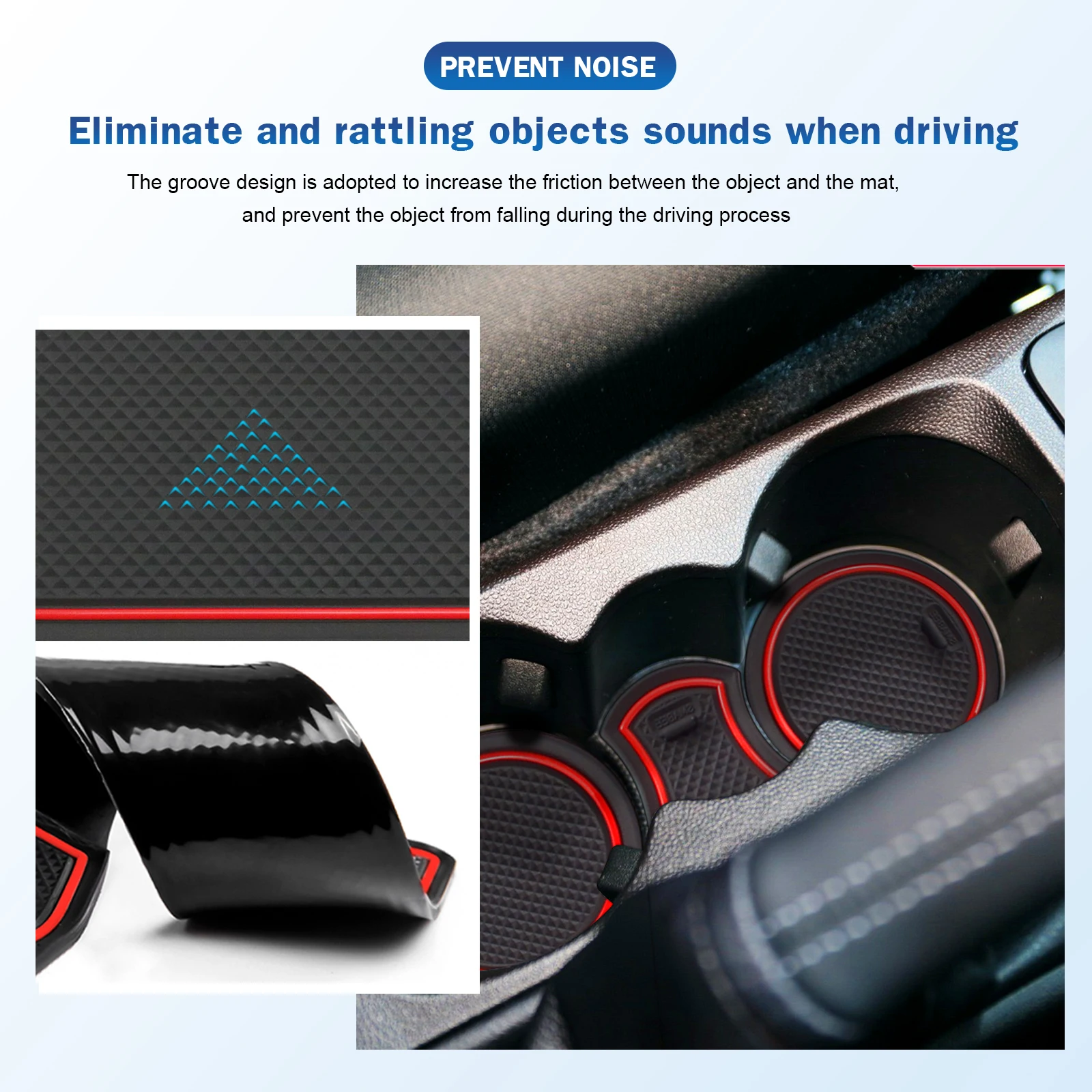 LFOTPP Car Door Groove Mat for Fiesta MK8 2017-2022 Anti-Slip