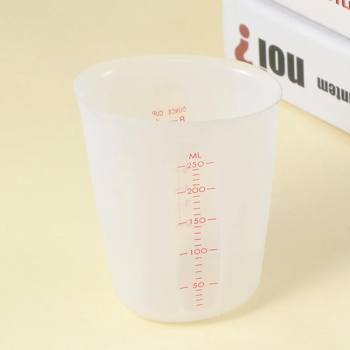 

White Measuring Cup Silicone Beaker Visible Liquid Cups Container With Graduations Scale