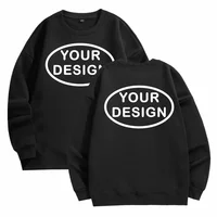 Customized Thick Winter Loose Sports Shirt With Printed Embroidery LOGO Round Neck Hoodie Personal Company Work Uniform 1