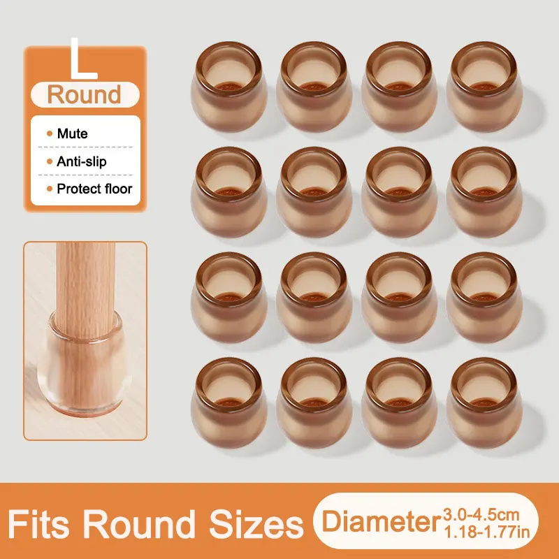 Silicone Furniture Leg Protectors with Felt Pads - Floor-Safe Chair and Table Foot Covers (24/4 Pack)