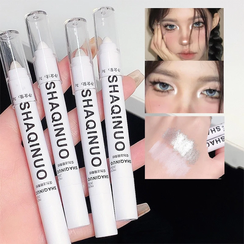 White Highlighter Pen Matte Shimmer Undereye Brightening Easy-Application Highlight Stick Instant Glow makeup pen