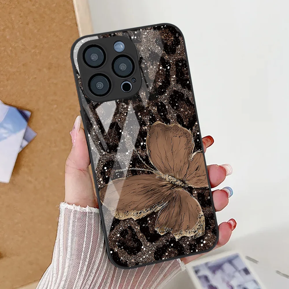 Butterfly Leopard Print Shockproof Phone Case
