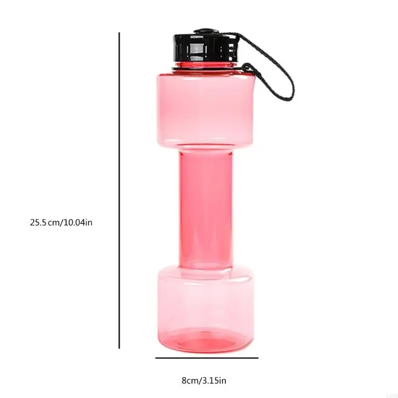 Dumbbell Shaped Water Bottle, 700ml Water Bottle Dumbbell Travel Cup for Gym, Yoga, Running, Outdoor, Cycling, Camping D5QD