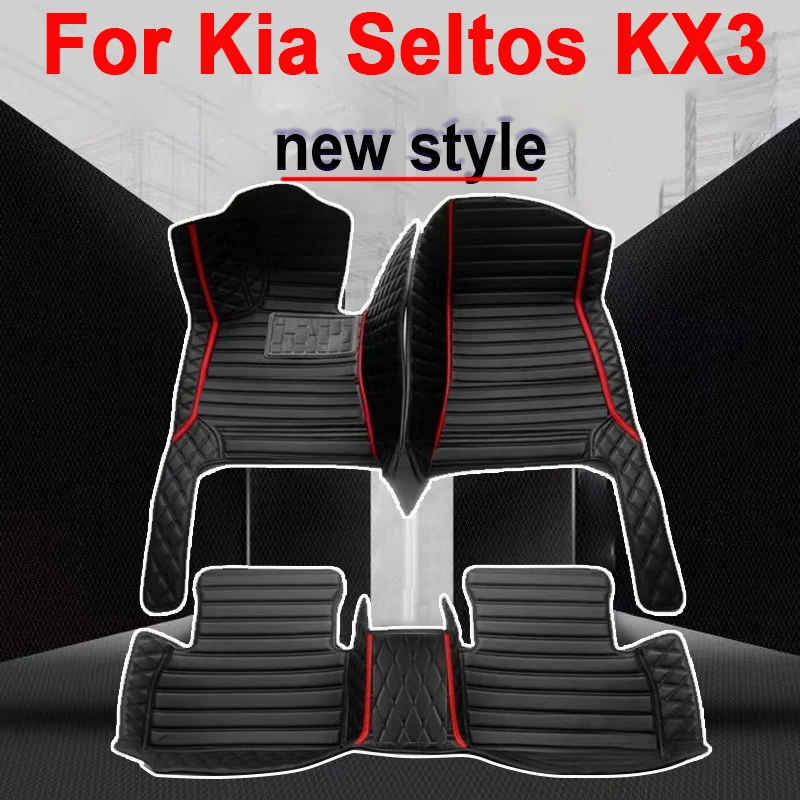 

Автомобильные коврики для Kia Seltos KX3 2023 2022 2021 2020, водонепроницаемые коврики для автостайлинга на заказ, аксессуары для интерьера, накладки для ног, коврики