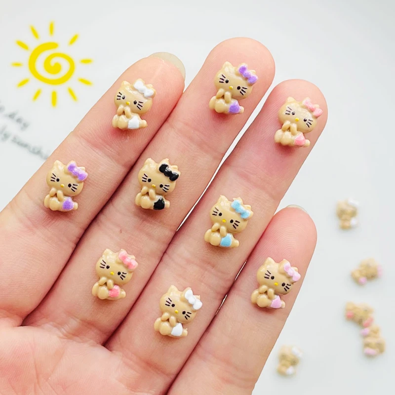 

50 Pcs New Cute Mini 11*8mm Resin Little Small Cat Series Flatback Ornament Jewelry Making Manicure Hairwear Accessories A66