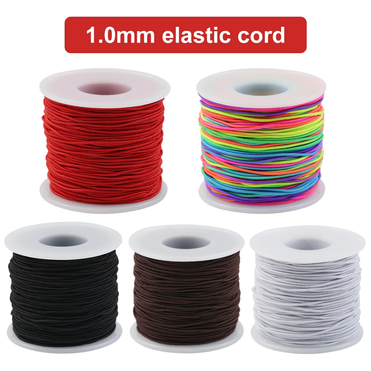 Elastic Beading Cord 1 Roll Rainbow Elastic Beading Cord Colorful Stretchy Crafting Thread String For DIY Jewelry Making Bracelet Necklace Supplies