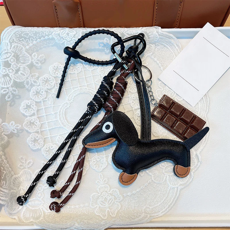 Braided Rope Bag Pendant High-grade Keychain Pendant Style Dachshund Pendant Suitable For Phone Bag Accessories