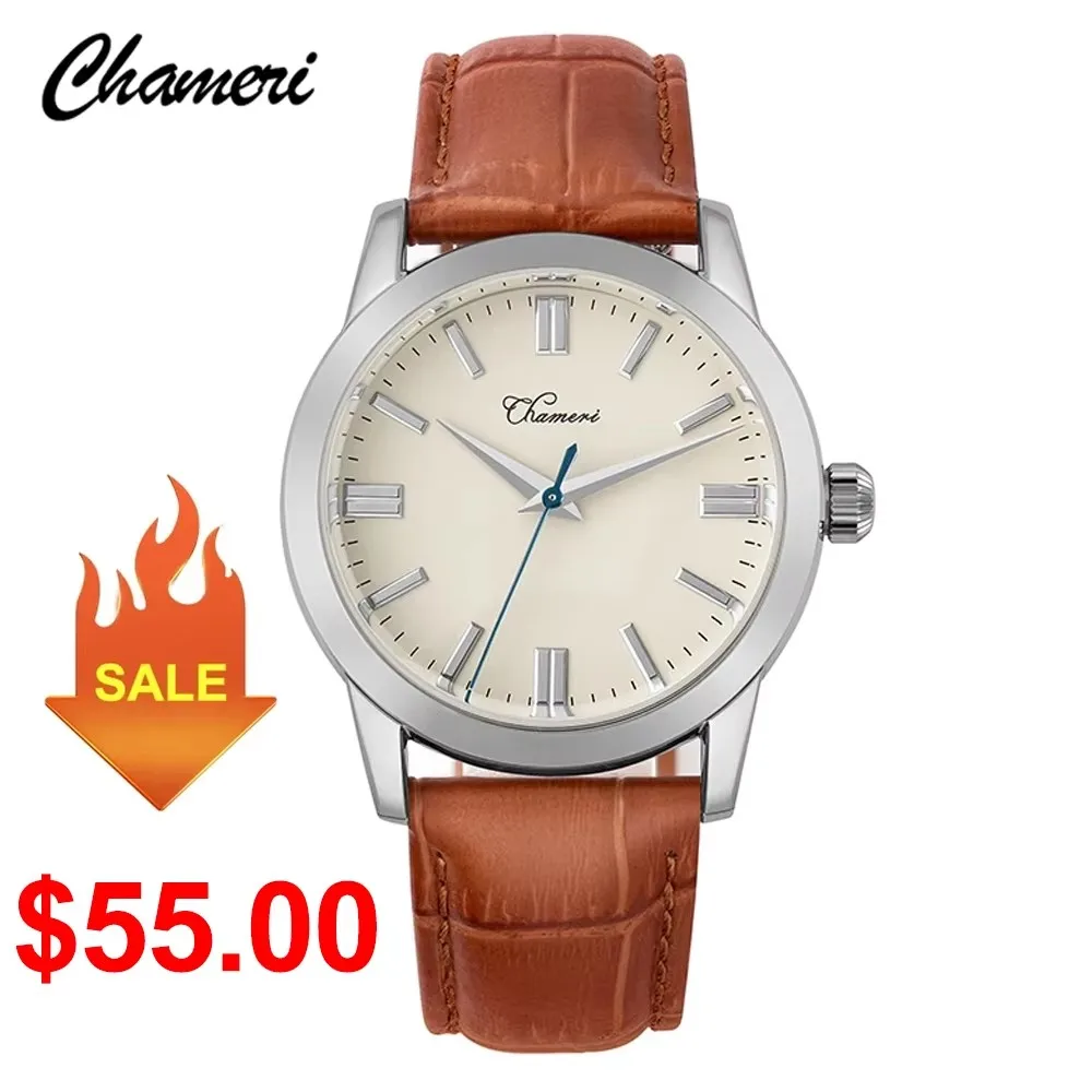 Chameri-GS03-VH31-Movimiento-316L-Relojes-de-zafiro-de-acero-inoxidable ...