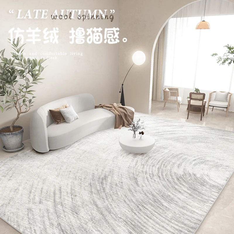 

Nordic Wabi Sabi Wind Non Slip Large Area Living Room Carpet Thick Fluffy Plush Bedroom Carpets Light Luxury Soft Cloakroom Rug