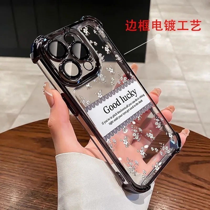 Good Lucky Butterfly Electroplate Shockproof Clear Phone Case