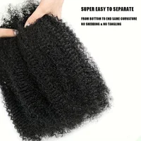 Afro Kinkys cheveux synthétiques en vrac pour Extensions de Dreadlock Loc réparation tressage torsion serré Afro crépus cheveux synthétiques pour Loc 5