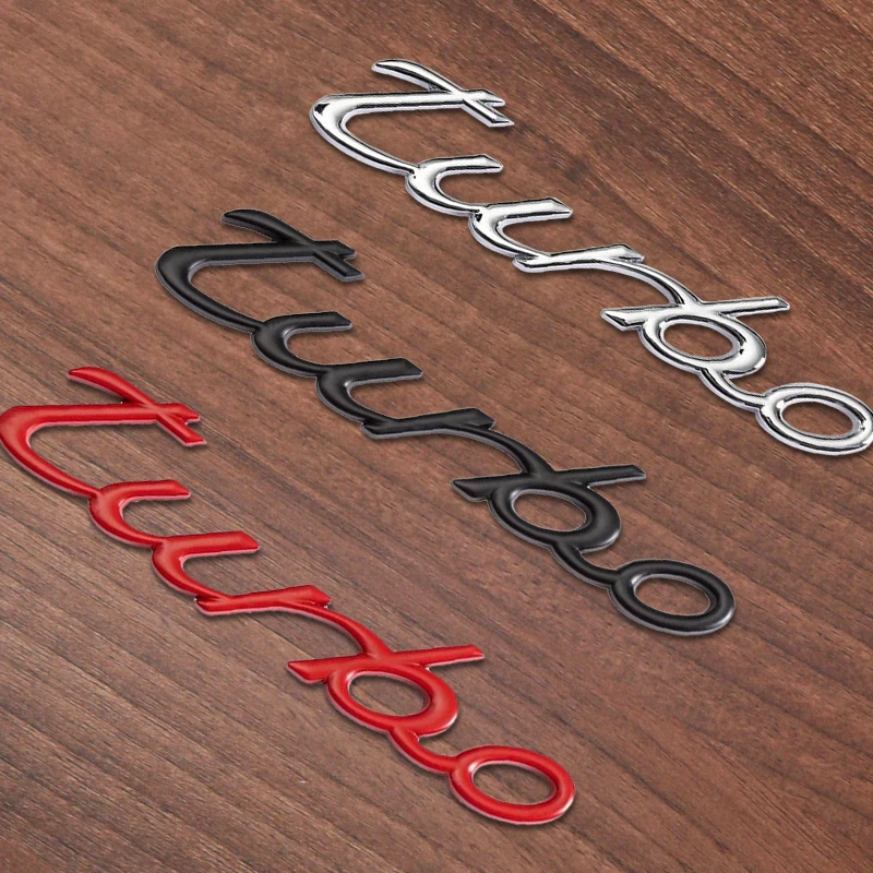 1 Pz 3D Metal Turbo Logo Car Fender Emblem Side Rear Trunk Tail Badge Stickers Styling Accessori Auto Per Porsche Trunk