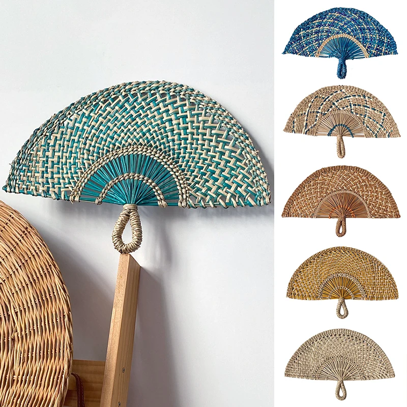 

Nordic Straw Fan Shape Pendant African Pastoral Sea Grass Handmade Woven Wall Hanging Living Room Bedroom Background Home Decor