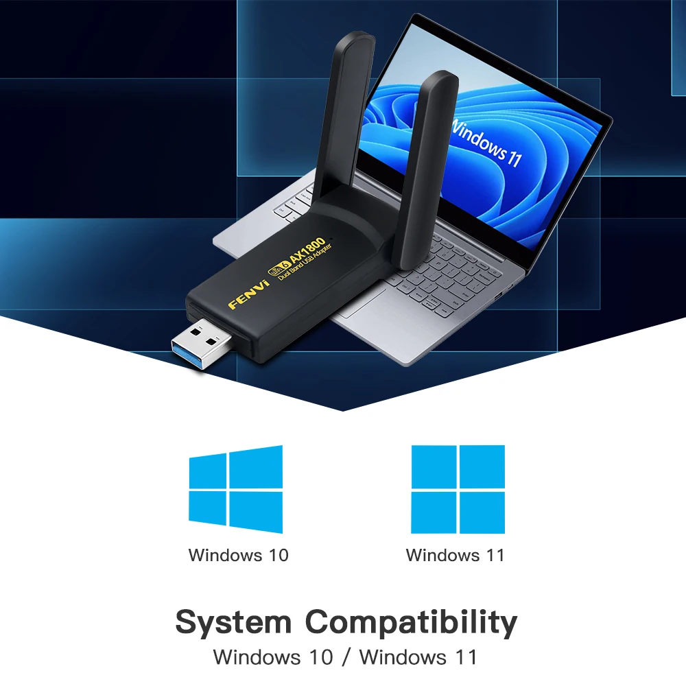 듀얼 밴드 2.4G 및 5G 무선 네트워크 카드, 노트북 데스크탑용 USB 3.0 와이파이 어댑터, 와이파이 6 USB 동글 수신기, AX1800 MT7921