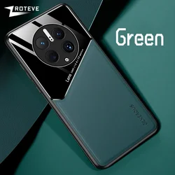 Premium PU Leather Magnetic Phone Case - Shockproof Protection for Mate 50 Pro (Green)