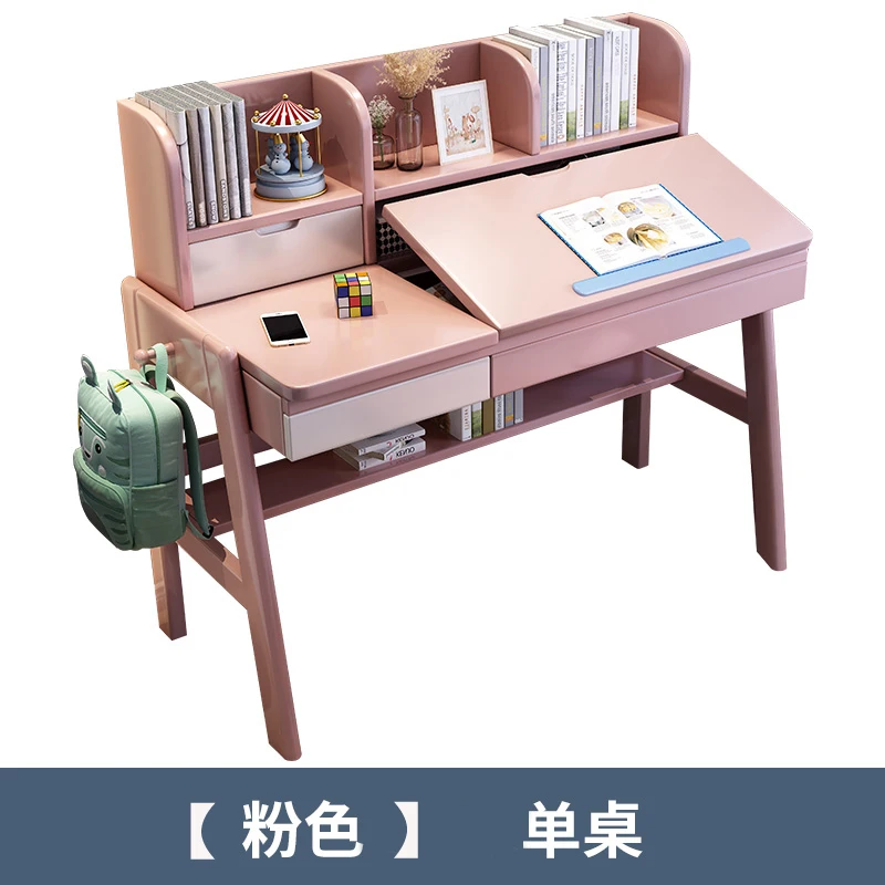 Study Pink Desk Minimalist Students Nordic Toddler Table Kids Writing Children Tavolino Bambini Con Sedie Children Furniture