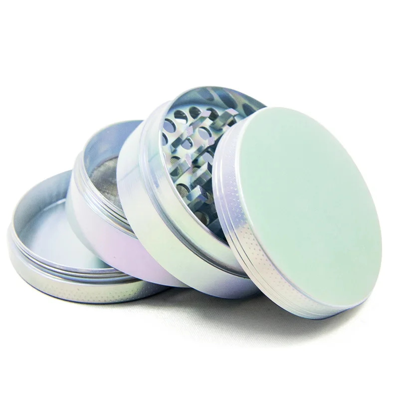 4-layer Zinc Alloy Herb Mill Iridescent Tobacco Spice Mill Crusher Nano Paint Surface