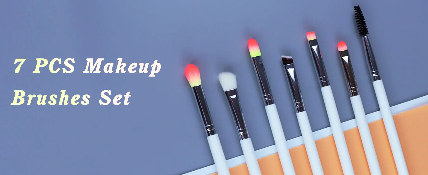 Description Picture 2 of item7pcs Eye Makeup Brush Set with 2 Makeup Sponges Blending Eyeshadow Makeup Brushes for Concealer Eyebrows Eyeliner Makeup Tools