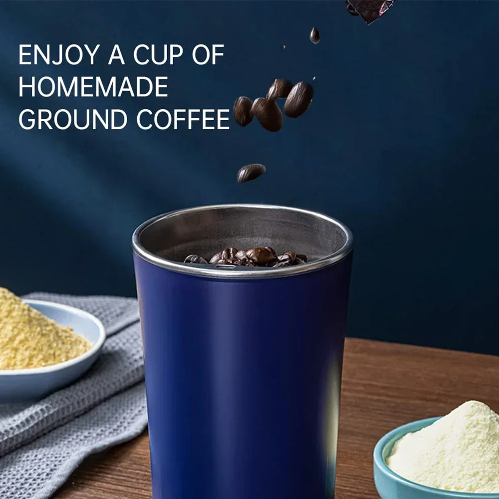 Electric Coffee Grinder Beans Small Grain Grinder Beans Grains Mill Herbs Electric Stainless Steel Grinding Machine for Kitchen