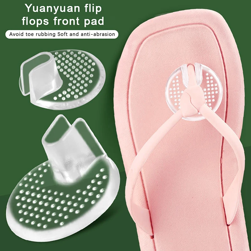 Silicone Anti-slip Flip Gel Cushion Pad Small Round Dot Anti Slip Flip-flop GEL Forefoot Shoe Pad Toe Protector 2PC shoe insoles toe pads
