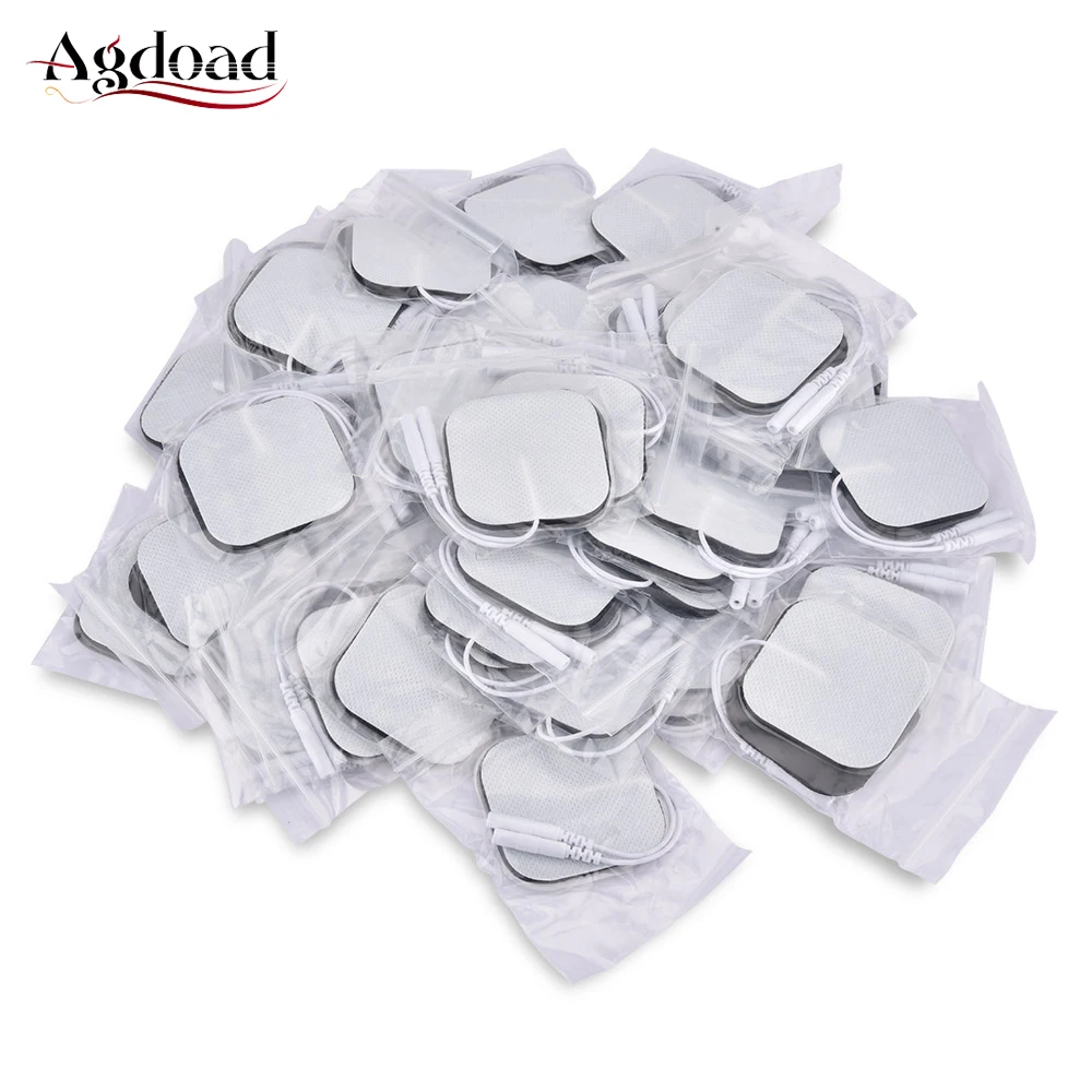 4x4cm/5x5cm Reusable Tens Acupuncture Self Adhesive Gel Electrode Pads 2.0mm Electrodes for Tens Digital Therapy Massager Massage Gel Pads