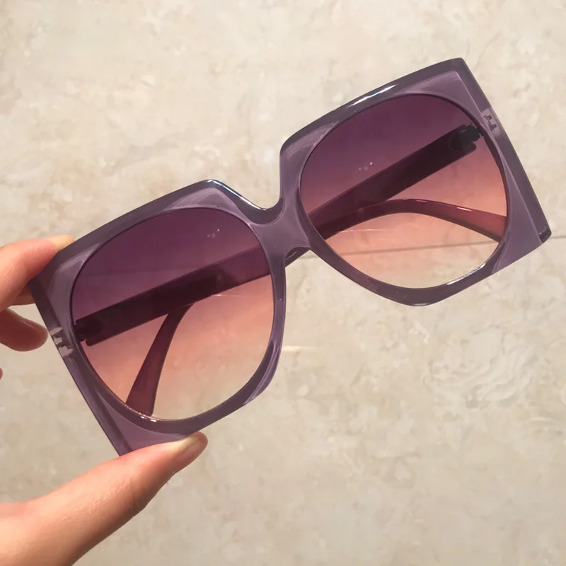 Oversized Square Sunglasses For Women Vintage Style Gradient Shades_voghion.com