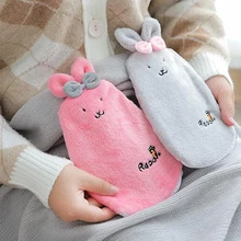 

Cartoon Rabbit Hot Water Bottle Plush Injection Warm Water Bag Winter Detachable Cover Hand Warmer Winter Warming Products