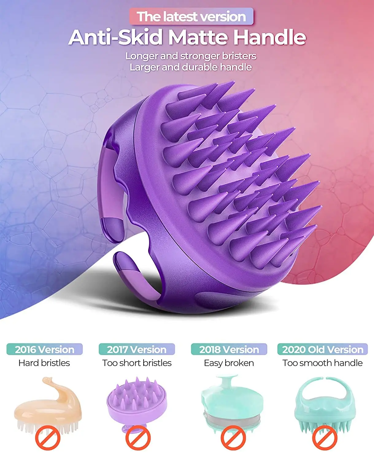 Scalp Massager Shampoo Brush Hair Washing Scalp Brush Soft Silicone