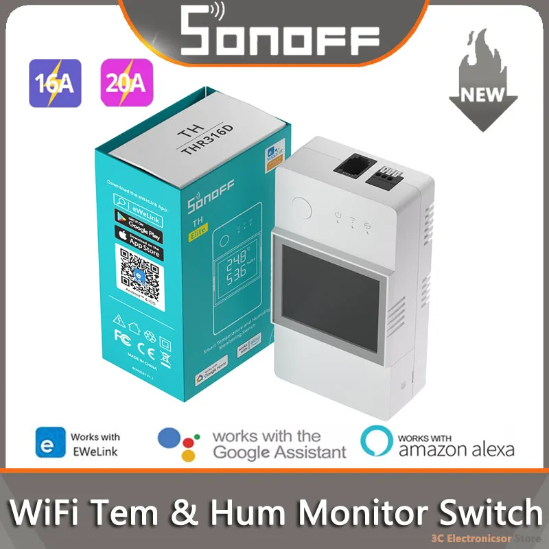 SONOFF TH Elite/TH16 16/20A WiFi Smart Switch Humidity Sensor