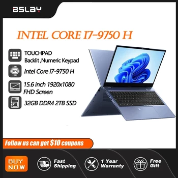 15.6 inch Gaming Laptop Intel Core I7-9750H 32GB DDR4 2TB SSD HD Camera Fingerprint Unlocking WiFI6 Window 11 Portable Notebook 1