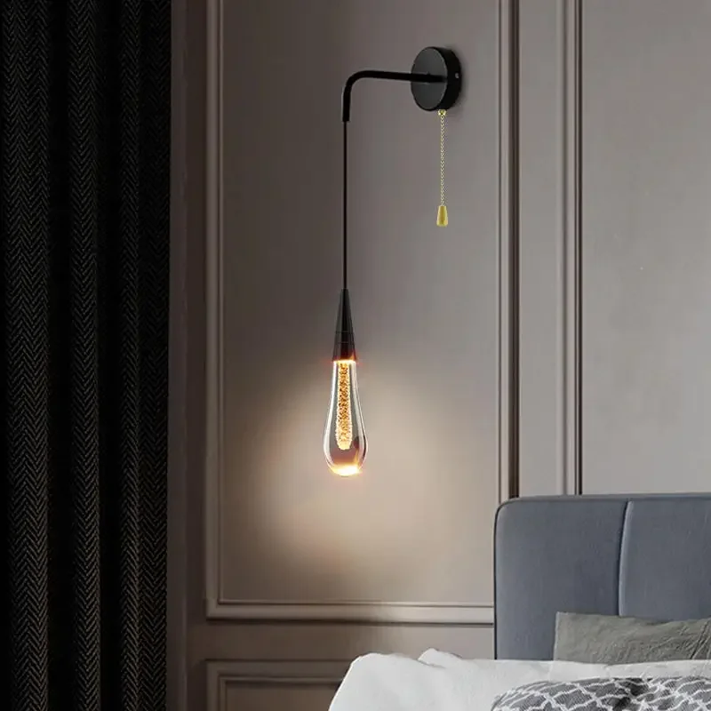 

Italian Crystal Wall Lights Led Creative Raindrops Wall Lamp for Restaurant Bedroom Bedside Decor Corridor Cristal Sconces Lamp