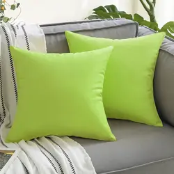 Outdoor Waterproof Decorative Throw Pillow Cover - Square Cushion Case for Patio and Room Décor (Emerald Green)