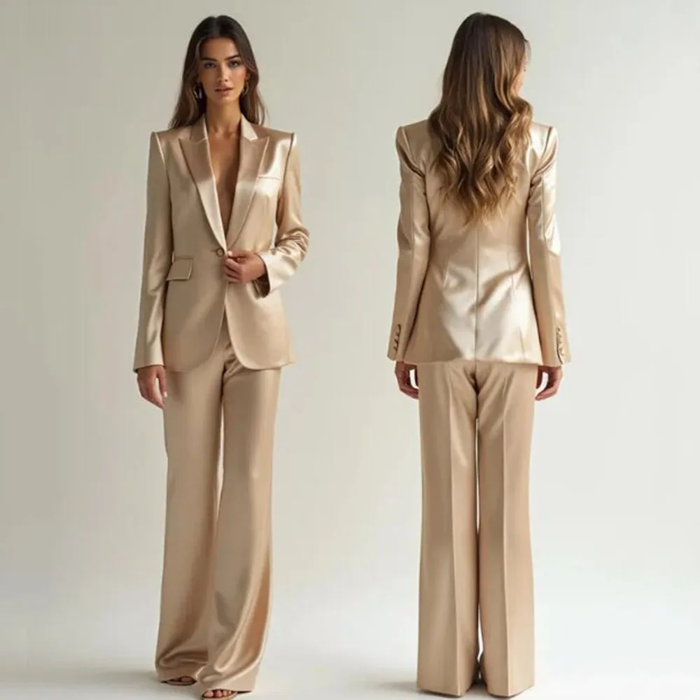 Luxury High Quality Women's Suit One Button 2 Piece Jacket Pants Female Clothing Slim Fit Smart Office Banquet Lady Blazer Set