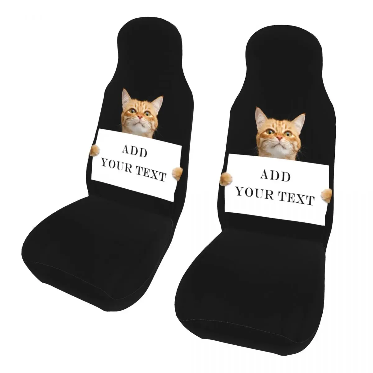 Funny Cat Showing A Placard Universal Car Seat Cover Four Seasons ...