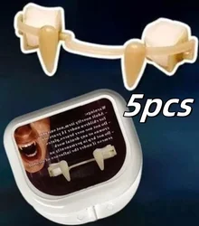 Realistic Retractable Vampire Fangs for Halloween Cosplay & Horror Party Accessories (5pcs)