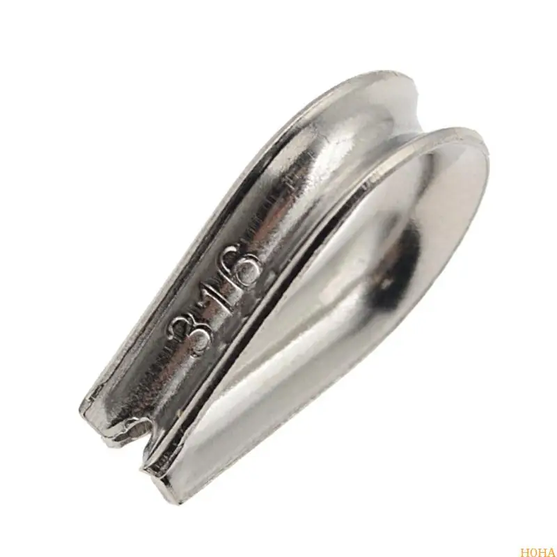 N0HA 10Pcs Stainless Thimble Rigging Fixing Workpiece Wire Rope Protective Sleeve