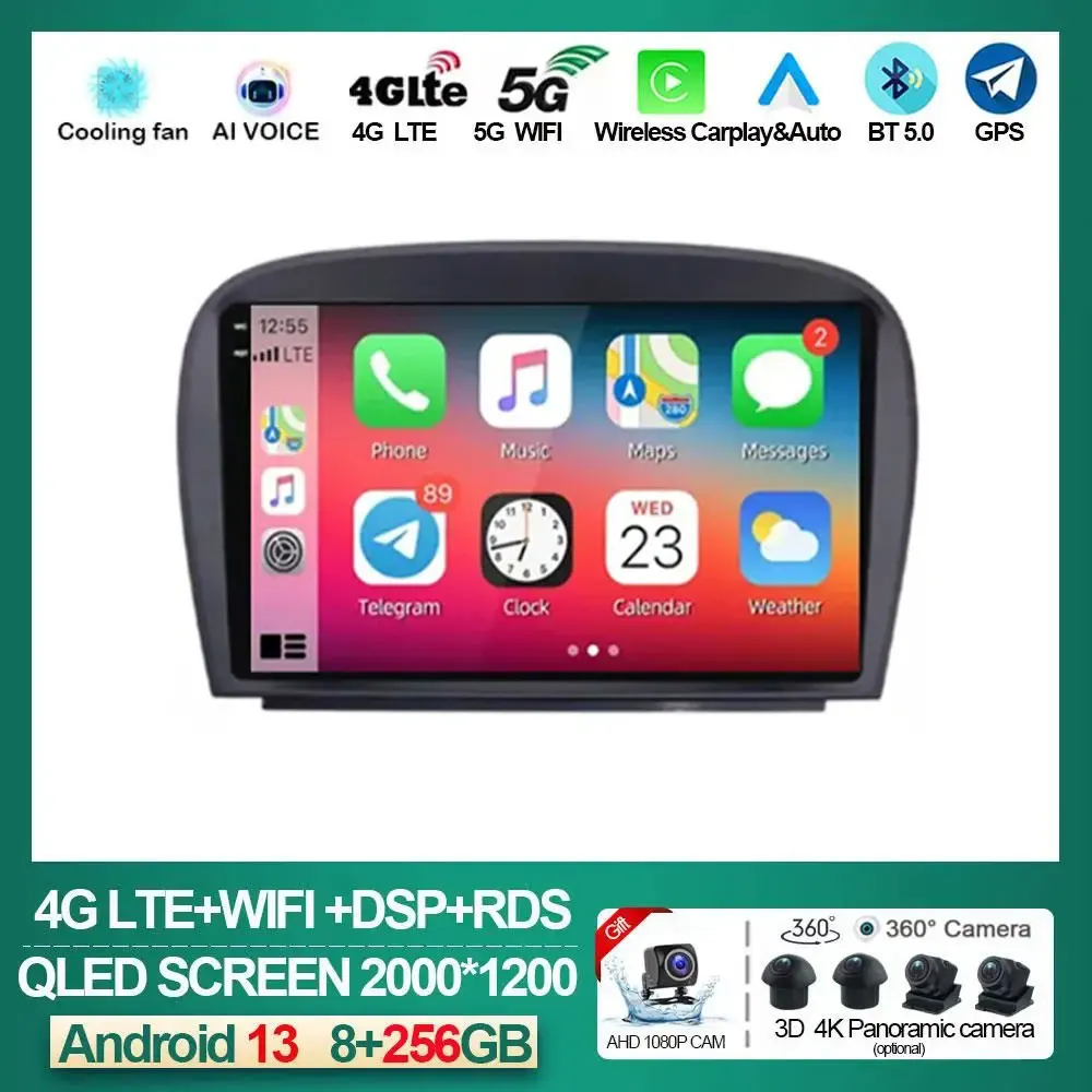 

Android 13 For Mercedes Benz SL R230 SL350 SL500 SL55 SL600 SL65 2001-2007 Carplay Car Radio Multimedia Stereo GPS Video Player